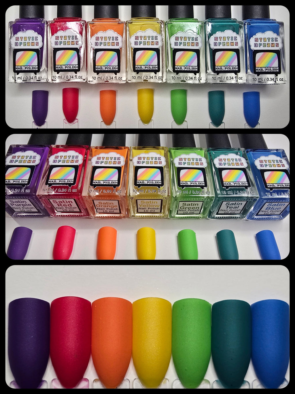 7 Color Satin finish Rainbow Set